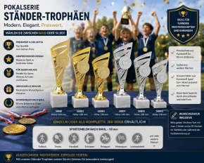 3er Pokalserie "Ständer-Trophäen" in GOLD 58880 3er Serie (gold)