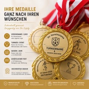 Medaillen indviduell nach ihren Wünschen Ø 70 mm mit Gravurronde BRONZE, SILBER oder BRONZE 9175