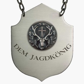 Jagdkette "Dem Jagdkönig" mit Medaille nach Wahl bronze oder altsilber 54993