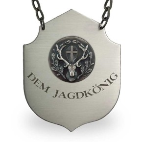 Jagdkette "Dem Jagdkönig" mit Medaille nach Wahl bronze oder altsilber 54993