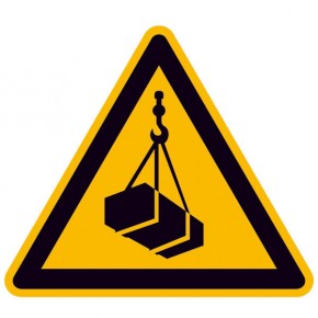 Warnschild "Warnung vor schwebender Last" 50 mm / 10 Stück auf Bogen